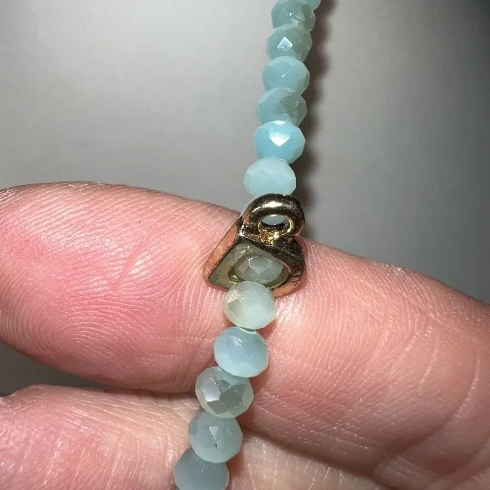 Vintage Adventurine faceted Bead Stretch Necklace - Picture 4 of 5